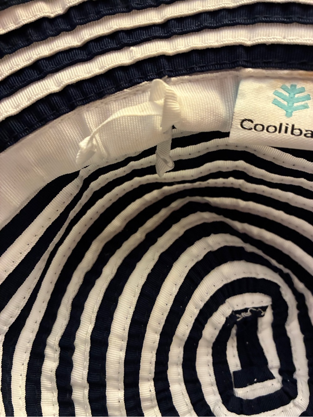 Coolibar Navy and White Striped Sun Hat Adjustable - Picture 4 of 5